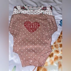 Two long sleeve girls bodysuit